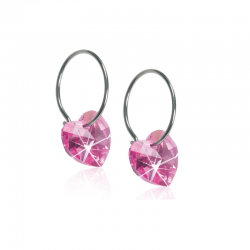 Orecchini Cuori Pendenti  Rosa C8 Blomdahl