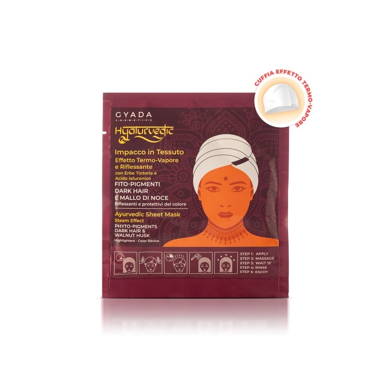 Hyalurvedic Impacco Ayurvedico in tessuto Riflessante Dark Hair Gyada Hyalurvedic Impacco Ayurvedico in tessuto Riflessante Dark Hair Gyada