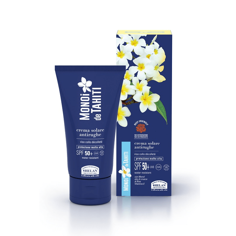 Crema Solare Antirughe SPF50+ Monoï de Tahiti Helan Crema Solare Antirughe SPF50+ Monoï de Tahiti Helan