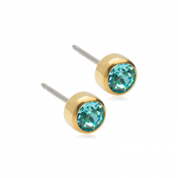 Orecchini Bezel Dorato-Turchese C31 Blomdahl