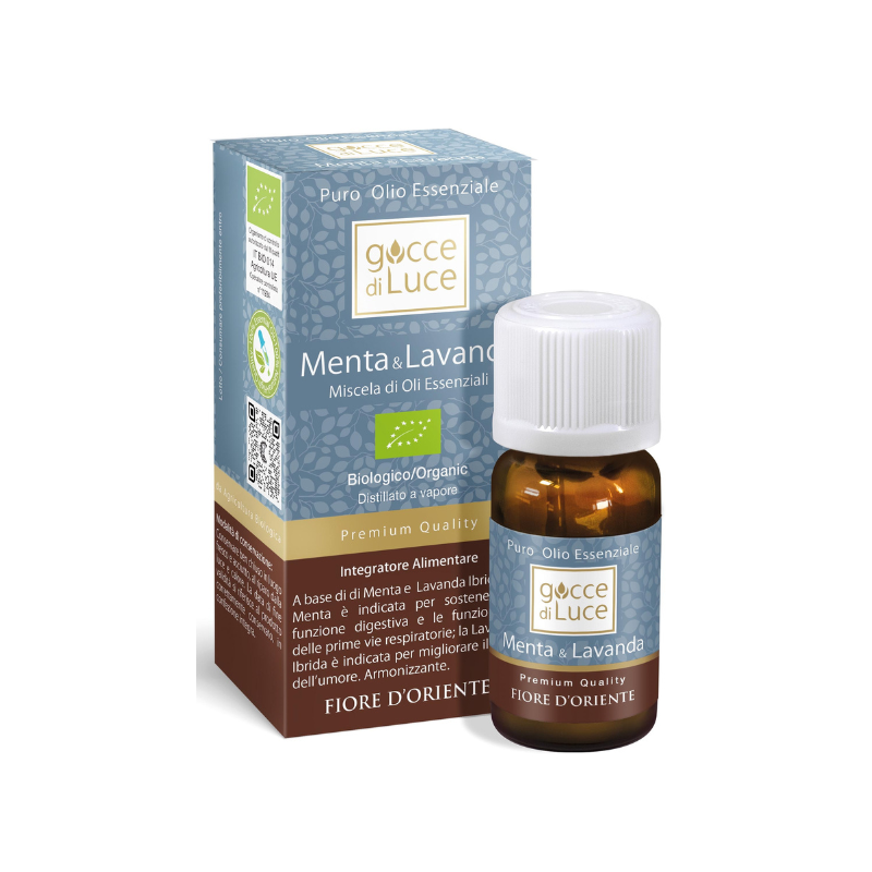 Olio essenziale di menta e lavanda Gocce di Luce Olio essenziale di menta e lavanda Gocce di Luce