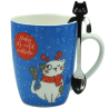 Set mug gatto con cucchiaio Victor collection
