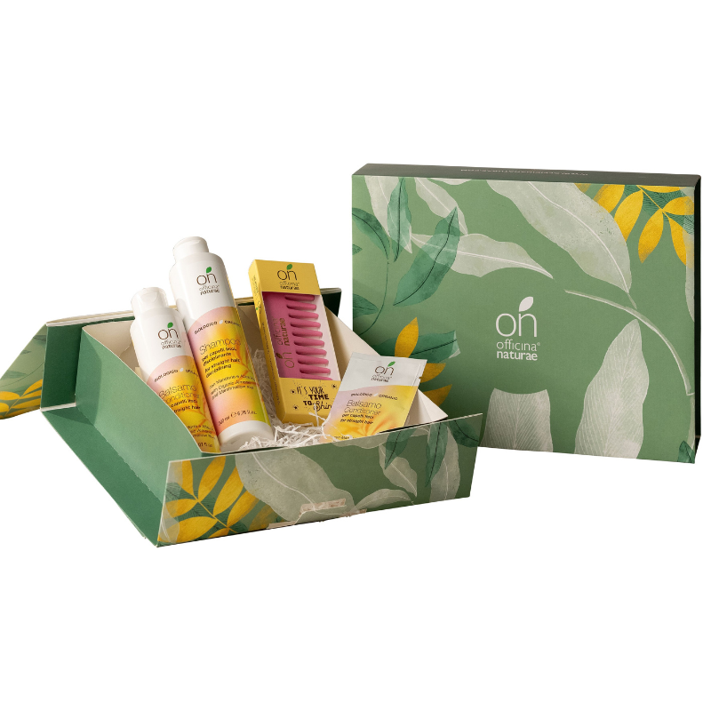 Gift Box Vai col Liscio bio – shampoo e balsamo capelli lisci con pettine in legno Officina Naturae