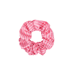 Pink Stripes Scrunchie in raso, accessorio capelli trendy