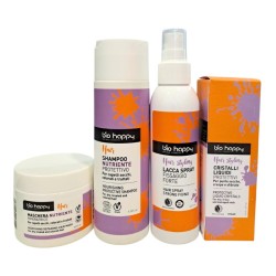 Set capelli senza siliconi Bio Happy per routine anticrespo nutriente e capelli secchi