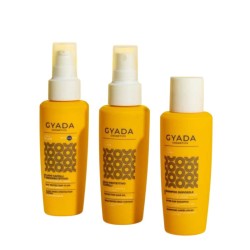 Shampoo Doposole, Fluido Termoprotettivo SPF10 e Olio Protettivo Gyada in formato travel size.