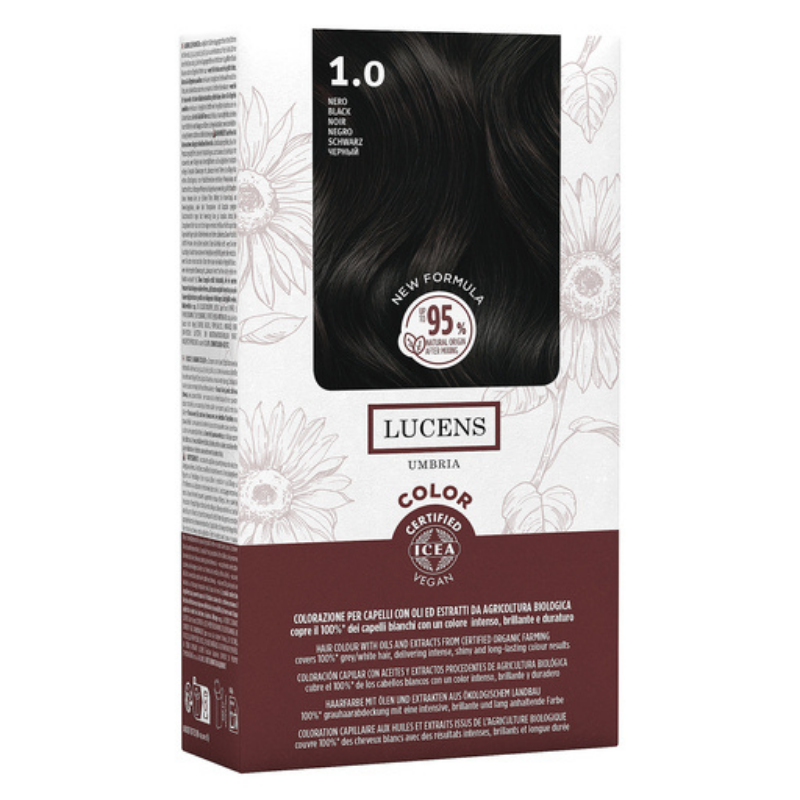 Tinta capelli Lucens Umbria Senza ammoniaca tonalità 1.0 Nero